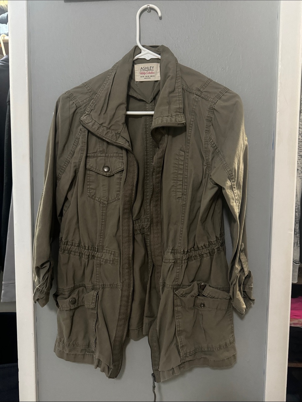 Ashley By 26 International Olive Green Utility Jacket